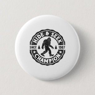 Bigfoot Hide And Seek Champion Funny Sasquatch Ret 6 Cm Round Badge
