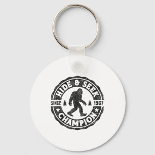 Bigfoot Hide And Seek Champion Funny Sasquatch Ret Key Ring