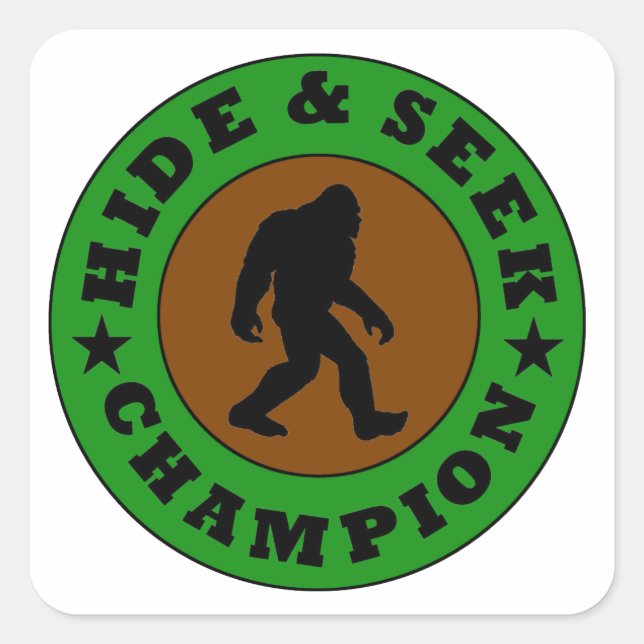 Bigfoot Hide And Seek Champion Square Sticker (Front)