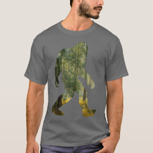 Bigfoot Hide And Seek Green Nature Double Exposure T-Shirt