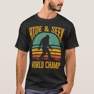 Bigfoot Hide & Seek Champ Sasquatch Retro 70s T-Shirt