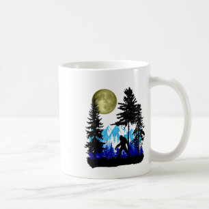 Bigfoot Hiding Under Full Moon For Sasquatch Lover Coffee Mug