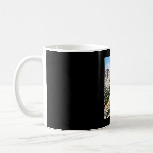 Bigfoot hiking funny sasquatch backpacking coffee mug (Left)