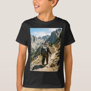 Bigfoot hiking funny sasquatch backpacking T-Shirt