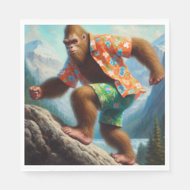 Bigfoot Hiking Napkin (Front)