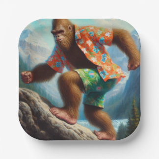 Bigfoot Hiking Paper Plate