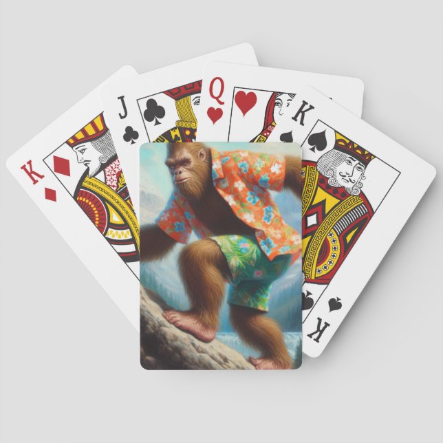 Bigfoot Hiking Playing Cards (Back)