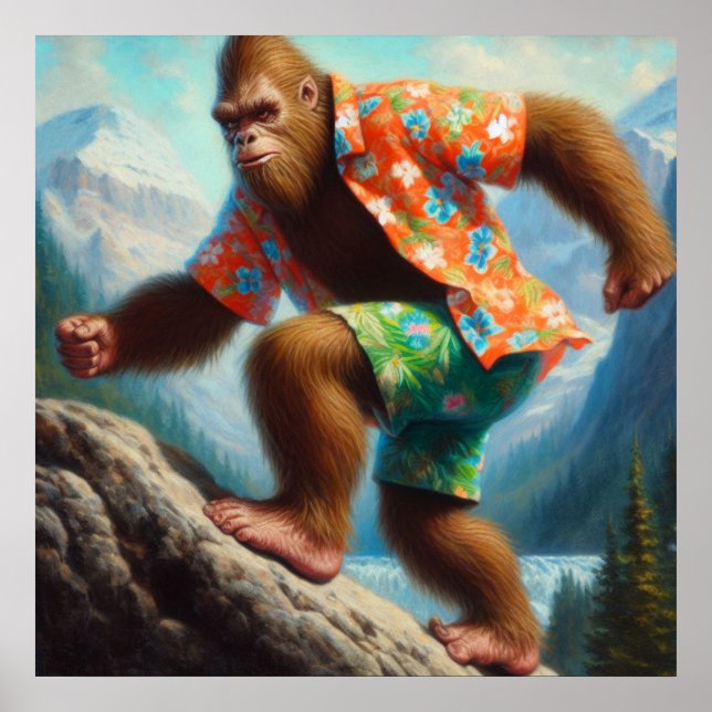 Bigfoot Hiking Poster (Front)