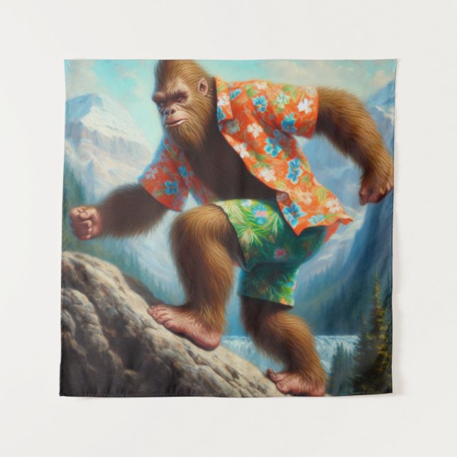 Bigfoot Hiking Tapestry (Front)