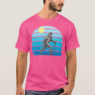 Bigfoot Hiking Walking Stick T-Shirt