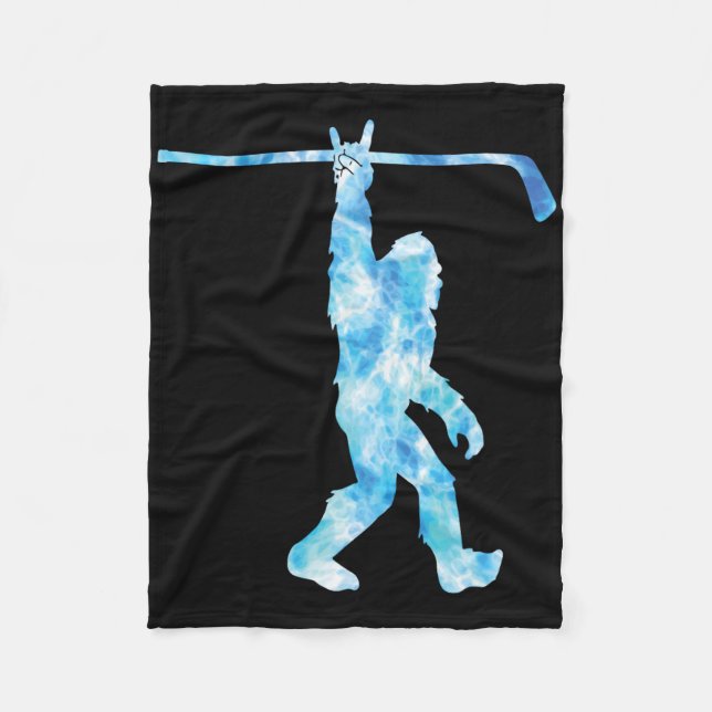 Bigfoot Hockey Funny Sasquatch Rock An Roll Youth  Fleece Blanket (Front)