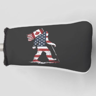Bigfoot Holding Canada Flag 51st State Trump Golf Head Cover