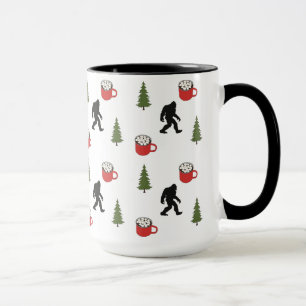Bigfoot, Hot Cocoa, Pine Tree, Outdoors Pattern Mug