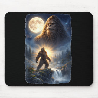 Bigfoot howling to the moon vintage funny animalBi Mouse Pad