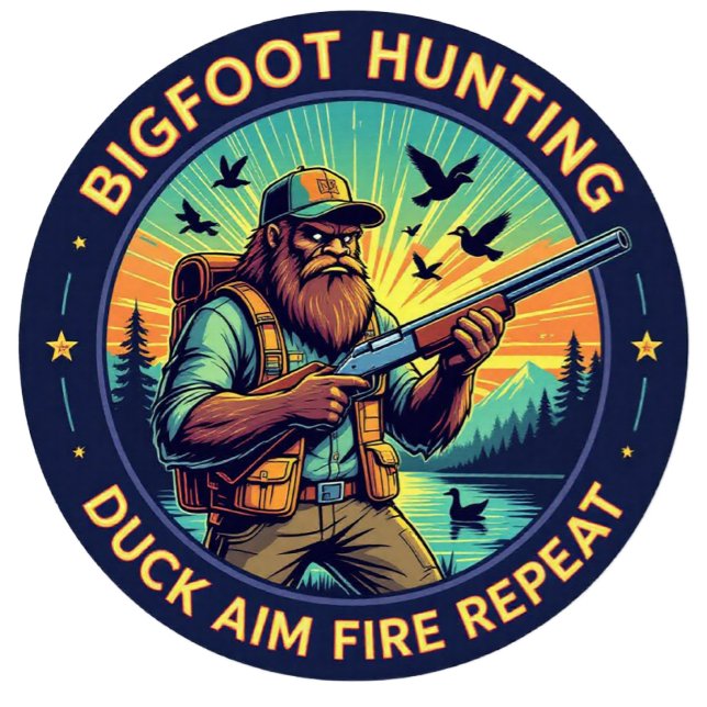 Bigfoot Hunting Duck Aim Fire Repeat T-Shirt (Creator Uploaded)