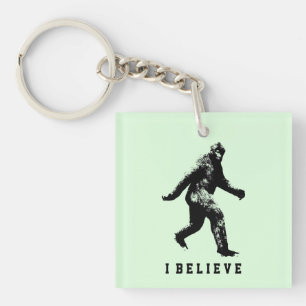 Bigfoot I Believe Customisable Text Key Ring