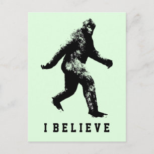 Bigfoot I Believe Customisable Text Postcard