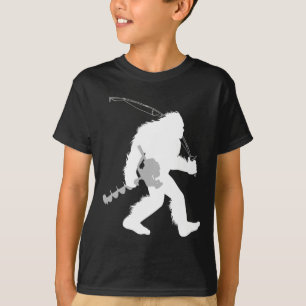 Bigfoot Ice Fishing Yeti Fisherman With Drilling A T-Shirt