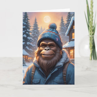 Bigfoot in a Beanie Holiday Card