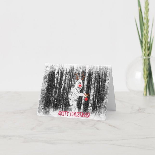 Bigfoot in the Forest Christmas Card (Front)