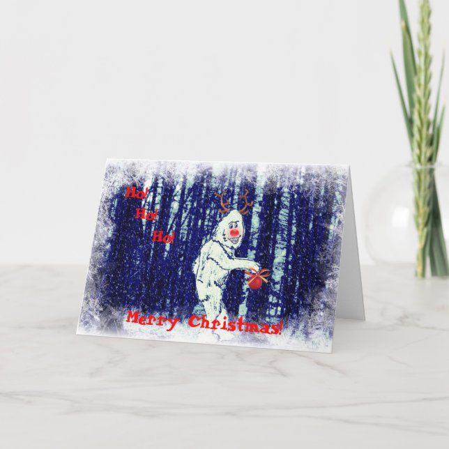 Bigfoot in the Forest Christmas Card (Front)