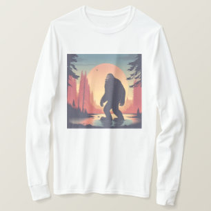 Bigfoot in the forest Long Sleeve men's T-Shirt