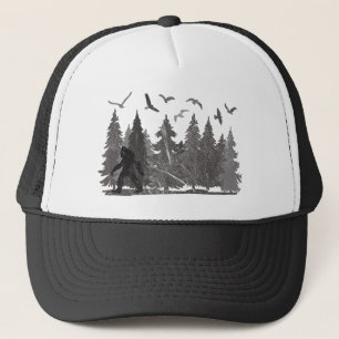 Bigfoot in the Forest Sasquatch Yeti Trucker Hat