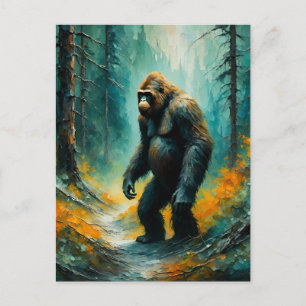 Bigfoot in the woods Postcard