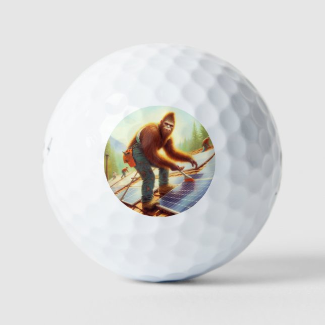 Bigfoot Installing Solar Panels Golf Balls (Front)