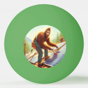 Bigfoot Installing Solar Panels Ping Pong Ball