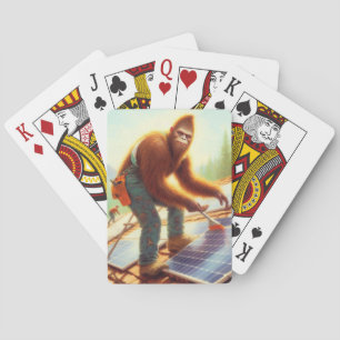 Bigfoot Installing Solar Panels Playing Cards