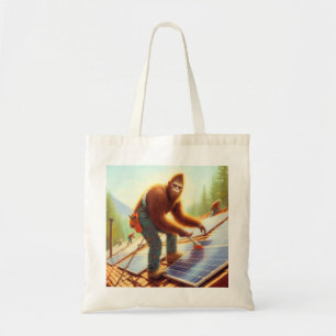 Bigfoot Installing Solar Panels Tote Bag