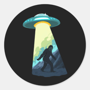 Bigfoot Is An Alien From A Ufo Classic Round Sticker