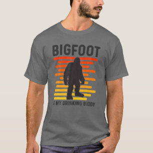 Bigfoot Is My Drinking Buddy Retro Sasquatch T-Shirt