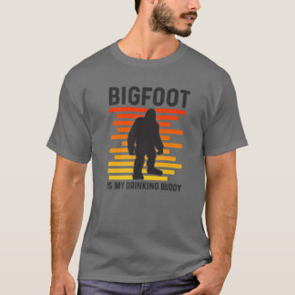 Bigfoot Is My Drinking Buddy Retro Sasquatch T-Shirt