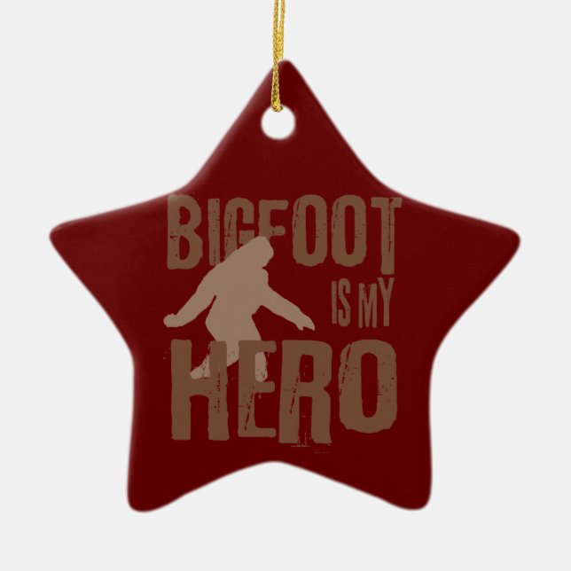 Bigfoot is my Hero Ceramic Tree Decoration (Front)