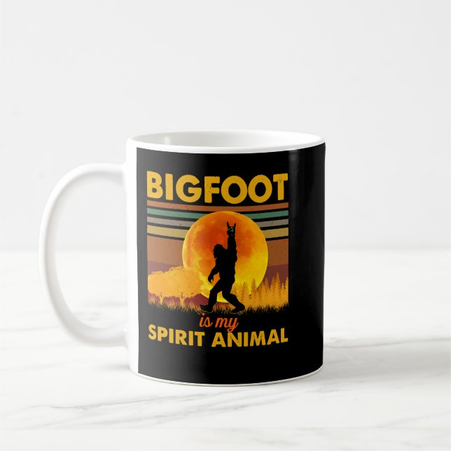 Bigfoot Is My Spirit Animal Lovers Funny Sasquatch Coffee Mug (Left)
