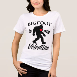 Bigfoot is My Valentine Funny Valentine’s Day Tri-Blend Shirt