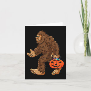 Bigfoot Jack O Lantern Fun Halloween Boys Kids Sas Card