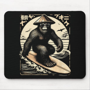 Bigfoot - Japanese Themed Bigfoot Surfing Shirt Mouse Pad