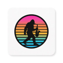 Bigfoot Jazz Saxophone Retro Sunset Design