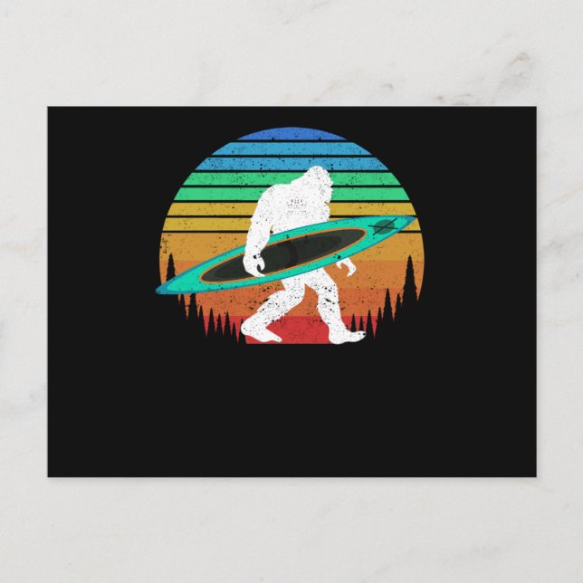 Bigfoot kayak paddling lake white water canoe postcard (Front)