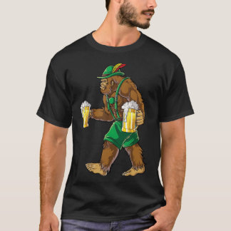 Bigfoot Lederhosen Oktoberfest Men Prost Beer T-Shirt