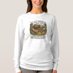 Bigfoot Left Unsupervised Funny Camping Vacation T-Shirt