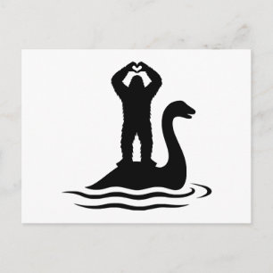 Bigfoot Loch Ness Monster Holiday Postcard