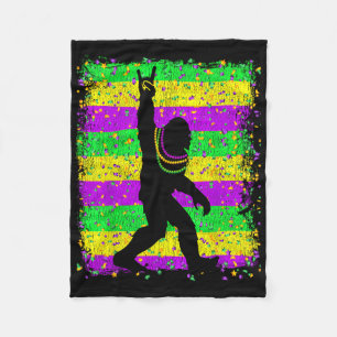 Bigfoot Mardi Gras Sasquatch Funny Men Kids Gift T Fleece Blanket