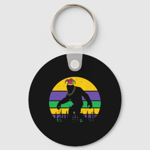 Bigfoot Mardi Gras Sasquatch Funny Men Kids Gift T Key Ring