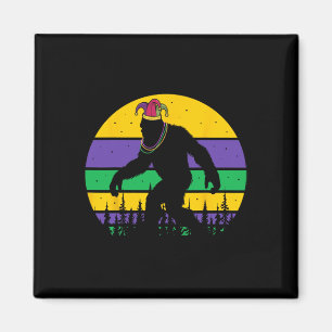 Bigfoot Mardi Gras Sasquatch Funny Men Kids Gift T Magnet