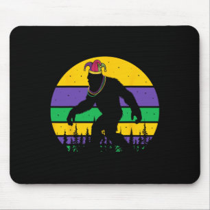 Bigfoot Mardi Gras Sasquatch Funny Men Kids Gift T Mouse Pad