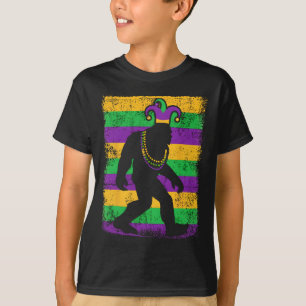 Bigfoot Mardi Gras Sasquatch Funny Men Kids Gift T T-Shirt